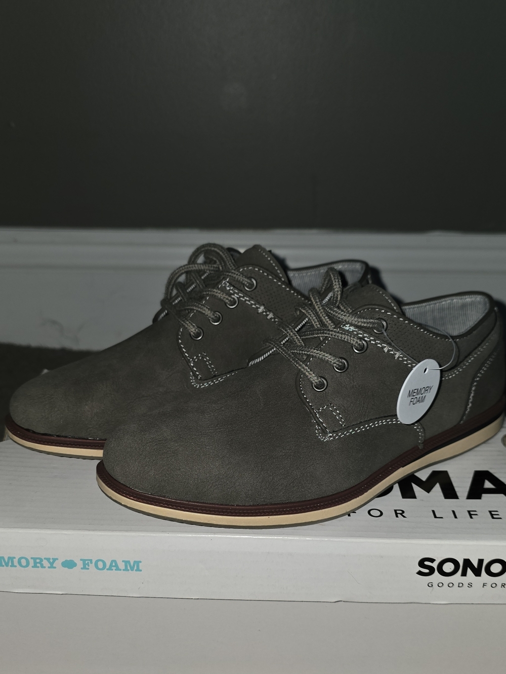 Kid's Gray Casual Lace-Up Shoes with Memory Foam